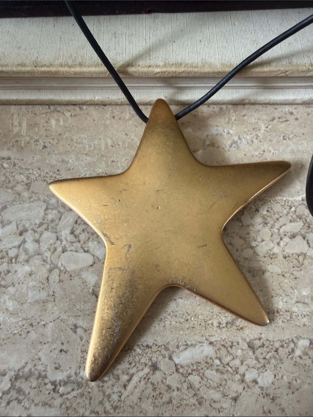 Brighton Large 5 Point Gold Star Pendant Necklace - Bold Statement Piece Vintage